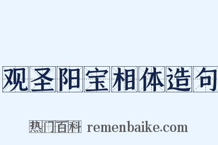 观圣阳宝相体造句是什么意思的图片